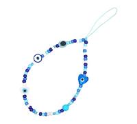DOITOOL 12mm Glass Bead Phone Lanyard for Adults Portable Anti-Lost Mobile Phone Strap Wrist Chain Heart-Shaped Design Sturdy Hanging Rope for Smartphones