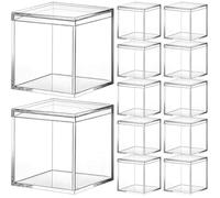 DOITOOL 12pcs Acrylic Cube Boxes with Lids for Candy and Jewelry Storage, Lightweight Small and Delicate Containers, for Schools and Offices