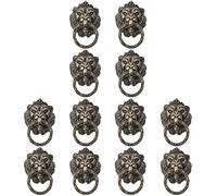 DOITOOL 12pcs Antique Lion Head Design Drawer Handle Chinese Style Cabinet Pull Handle for Furniture Wardrobe Door Knob