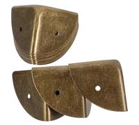 DOITOOL 12pcs Antique Metal Corner Guards Edge Protectors for Luggage and Wooden Boxes Four Sided Design for Full Corner Protection Easy Installation Without Tools Reusable Box Edge Guards
