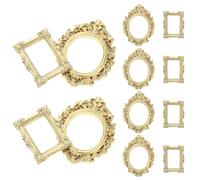 DOITOOL 12pcs Baroque Style Resin Photo Frames Vintage Oval and Rectangle Picture Display Frames for Wall Hanging Elegant DIY Souvenir Home and Hotel Decor Creative Retro Memorabilia