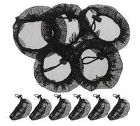 DOITOOL 12pcs Classic Black Hair Nets with High Elasticity for Dancers and Polyester Reusable Bun Covers Simple Elegant Style for Various Occasions