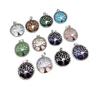 DOITOOL 12Pcs Crystal Charms Alloy Tree Pendant for DIY Jewelry Making Elegant Craft Supplies for Necklaces and Bracelets for Creative Projects and