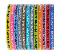 DOITOOL 12pcs Educational Multiplication Tables Wristbands for Made of Sturdy Silica-gel, Practical and Inspirational Wrist Straps for Birthdays of Classmates