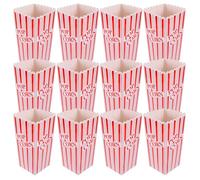 DOITOOL 12pcs Foldable Paper Popcorn Boxes Retro Style Popcorn Containers for Movie Night Party Dessert Table Decoration Moderate for Restaurants and Dining Tables