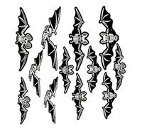 DOITOOL 12pcs Glow Dark Halloween Bat Decorations Dual Use Hanging and Wall Stickers for Indoor Outdoor Party Haunted House Decor
