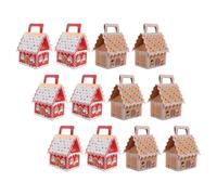 DOITOOL 12pcs House Shaped Christmas Candy Boxes Made of Paper with Festive Touch and Charming Design, Storage Solution for Christmas Gatherings and Holiday Favour Packaging