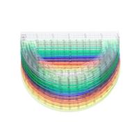 DOITOOL 12pcs Large 180 Degree Semicircular Plastic Protractors Measuring Tools for School Classroom Geometry Drawing with Red Yellow Blue Green Colors