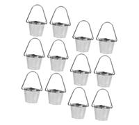 DOITOOL 12Pcs Miniature Gardening Buckets Lightweight Small Garden Decoration Accessories for Fairy Houses Micro Landscape DIY Model with Rounded Edges Safe