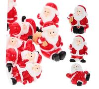DOITOOL 12pcs Miniature Santa Figurines Mini Christmas Ornaments Miniature Xmas Figure Holiday Plush Party Indoor Rustic Character Clause Etc Tot Xmas Decor Red