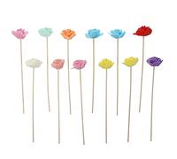 DOITOOL 12pcs Mixed Color Rattan Aroma Diffuser Sticks, Essential Oil Aroma Diffuser Sticks, Plastic Core Material, Solar Light Source