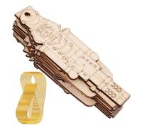 DOITOOL 12pcs Nutcracker Wooden Xmas Cutouts Classic Beige Wood Decorations with Holes and Hemp Rope Easy to Hang for Christmas Theme Parties DIY