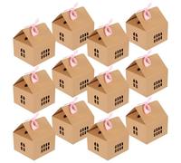 DOITOOL 12pcs Paper Candy Box Fillable Holiday Wedding Favors House Shaped Sweets Case Packing Container Random Color