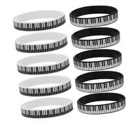 DOITOOL 12Pcs Piano Key Silicone Bracelets Music Charm Wrist Wraps for Parties Dance Challenges and Everyday Wear Comfortable and Eye Catching Design for Music Lovers