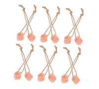 DOITOOL 12pcs Pink Salt Lick Blocks for Livestock Horses Cattle Deer Alpaca Goat Natural Mineral Salt Bricks Hanging Rope for Farm Animal Chewing