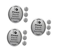 DOITOOL 12pcs Please Knock before Entering Sign Sticker for Bedroom Front Door Decor Knock and Wait Door Sign Decals
