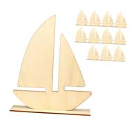 DOITOOL 12pcs Sailboat Shape Unfinished Wood Slices Smooth Surface DIY Wooden Cutouts for Crafting Painting Decorations Rustic Wooden Boards for Creative Handmade Ornaments