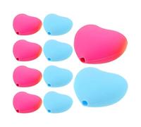 DOITOOL 12pcs Silicone Heart-Shaped Knitting Stoppers, Small 3mm Hole Caps for DIY Sweater Knitting, Colorful Pink and Blue Stitch for Beginners and Sewing