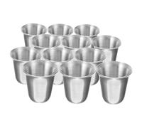 DOITOOL 12pcs Stainless Steel Stackable Communion Cups Set Small Metal Drinking Vessels for Church Religious Ceremony Portable Cocktail and Espresso Use