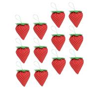 DOITOOL 12pcs Strawberry Shaped Needle Pin Cushion and Organizer Pillow for Sewing and Embroidery, Handmade Needle Storage Case Suitable for Dressmakers and DIY Crafts