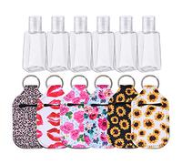 DOITOOL 12pcs Travel Refillable Bottle Covers Set for Perfume Storage, Lightweight Plastic 30ml Hand Bottle Covers with Key Rings, for Travel Toiletries Organisation