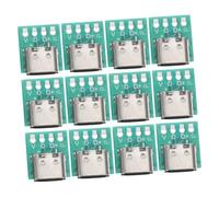 DOITOOL 12pcs Usb 3.1 Type c Connector Board Female Socket Adapter with Pcb Converter Module for Diy Cable Transmission and Data Line Assembly Accessories