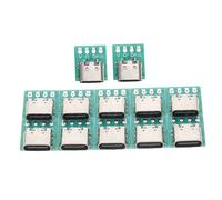 DOITOOL 12Pcs USB Type C Female Board Adapter with Pcb Converter Durable DIY Connector for Enhanced Data Transmission and Compatibility with Various Devices