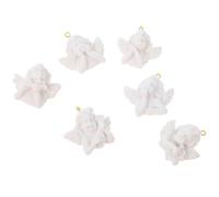 DOITOOL 12pcs White Resin Angel Wing Keychain Charms for DIY Crafts and Jewelry Making, Reusable and Portable Miniature Figurines for Creative Projects and Decorations