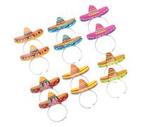 DOITOOL 12pcs Wide-brimmed Fiesta Headbands Mexican Hat Hair Clips Creative Festival Party Accessories for Adults and Hair Clasps for Cinco De Mayo Celebration