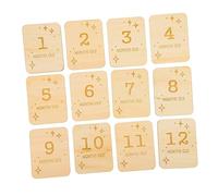 DOITOOL 12pcs Wooden Discs Milestone Cards Mobile Decor Personalised Growth Girl
