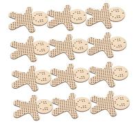 DOITOOL 12pcs Wooden Gingerbread Men Cutouts Natural Cross Stitch Blanks Sturdy DIY Ornaments for Christmas Crafts Handmade Decoration Supplies