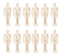 DOITOOL 12pcs Wooden Manikin Male Stand Body Human Body Drawing Mannequins Wooden Puppet Flexible Mannequin Model for Drawing Painting Home Office Accessories