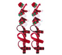 DOITOOL 12set Christmas Wine Bottle Covers with Tiny Santa Hats and Scarves, Cloth Material Multipurpose Decoration for Beverage Bottles, for Hotels and Homes Xmas Party Ambiance