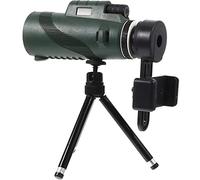 DOITOOL 12x50 Portable Monocular Telescope Phone Holder and Telescopic Tripod for Birdwatching and Hiking, Outdoor Handheld Travel Telescope Gift for Adults, Green