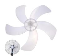 DOITOOL 14.5 Inch Fan Blade Replacement, 5 Blade Plastic Propeller | Transparent white 5-blade part for compatible pedestal, desk and wall fans