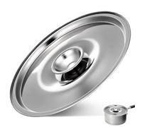 DOITOOL 14cm Stainless Steel Seasoning Pot Cover - 0.4cm Ultra Thin Small Saucepan Lid - Rustproof Metal Replacement Cover with Round Handle for Spice Jars Condiment Bowls and Kitchen Food Storage