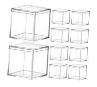 DOITOOL 14pcs Transparent Square Acrylic Candy Boxes with Lids Multi-purpose Storage Cases for Chocolates Jewelry Party Decorations Clear Display Containers