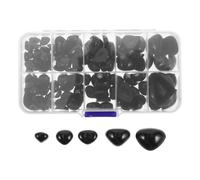 DOITOOL 150pcs Animal Nose Plush Doll Accessories, Plush Puppet Nose for Stuffed Animals, Plastic Black Triangle Flat Bottom Box, Homes and Activity Rooms