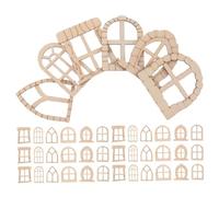DOITOOL 150pcs Mini Window Unpainted Wooden Fairy Door and Window Accessories for DIY Crafts Dollhouse Garden Decor Fairy Door Kit