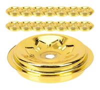 DOITOOL 15Pcs Floating Wick Holder for Oil Lamp - Anti-Rust Metal Lamp Wick Float - Stable Disc for Buddha Enshrine Supplies, Meditation, Rituals & Candle DIY Making
