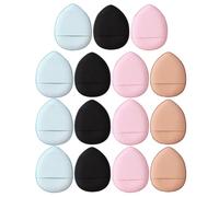 DOITOOL 15pcs Mini Finger Powder Puff with Finger Strap, Breathable Polyurethane Makeup Tools for Face, Portable Reusable Cosmetic Sponge for Wet and Dry Application Random Color