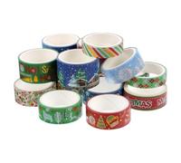 DOITOOL 16 Rolls Christmas Washi Tape Each Decorative DIY Crafting Journaling Tape with Adhesive Stickers for Planner Scrapbook Gift Wrapping and Holiday Decoration