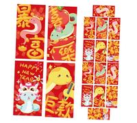 DOITOOL 18pcs Chinese Year Red Envelopes Snake Year Embossed Gold Foil Paper Money Packets Versatile Decorative Lucky Money Bags for Lunar Festival Giving