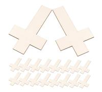 DOITOOL 18pcs Unfinished Wooden Cross Pieces DIY Wood Cutouts for Crafts Home Decor Church Wedding Christmas Ornaments Handcrafted Faith Symbols