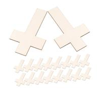 DOITOOL 18pcs Unfinished Wooden Cross Pieces Wood Ornaments for DIY Arts and Crafts Faith Symbol Decorations for Church Wedding Home and Holiday Spiritual Celebrations