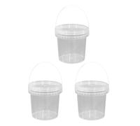 DOITOOL 1L Transparent Ice Cream Bucket with Lid Clear Food Grade Plastic Container for Home Freezer Storage and Jam Preservation