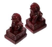 DOITOOL 1pair Lion Shape Crafts Lion Statue for Tabletop Decor Office Ornament Decoration Traditional Chinese Design for Home Store Decor