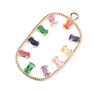 DOITOOL 1Pc Colorful Zircon Pendant Necklace Oval Shape DIY Jewelry Accessory Durable Safe for Personalizing Necklaces and Earrings Inlaid Zircon Stones for Crafting