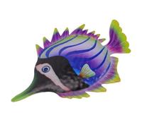 DOITOOL 1pc Iron Fish Wall Hanging Decor Indoor Outdoor Garden Ornament Creative Iron Craft Pendant for Home Seaside Decoration Purple Finish