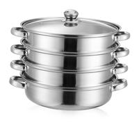 DOITOOL 1pc Stainless Steel Soup Pot for Steaming Stockpot with Lid Pot with Strainer Large Pot Boiler Steam Pots Boilers Stainless Steel Soup Cooking Pot Home